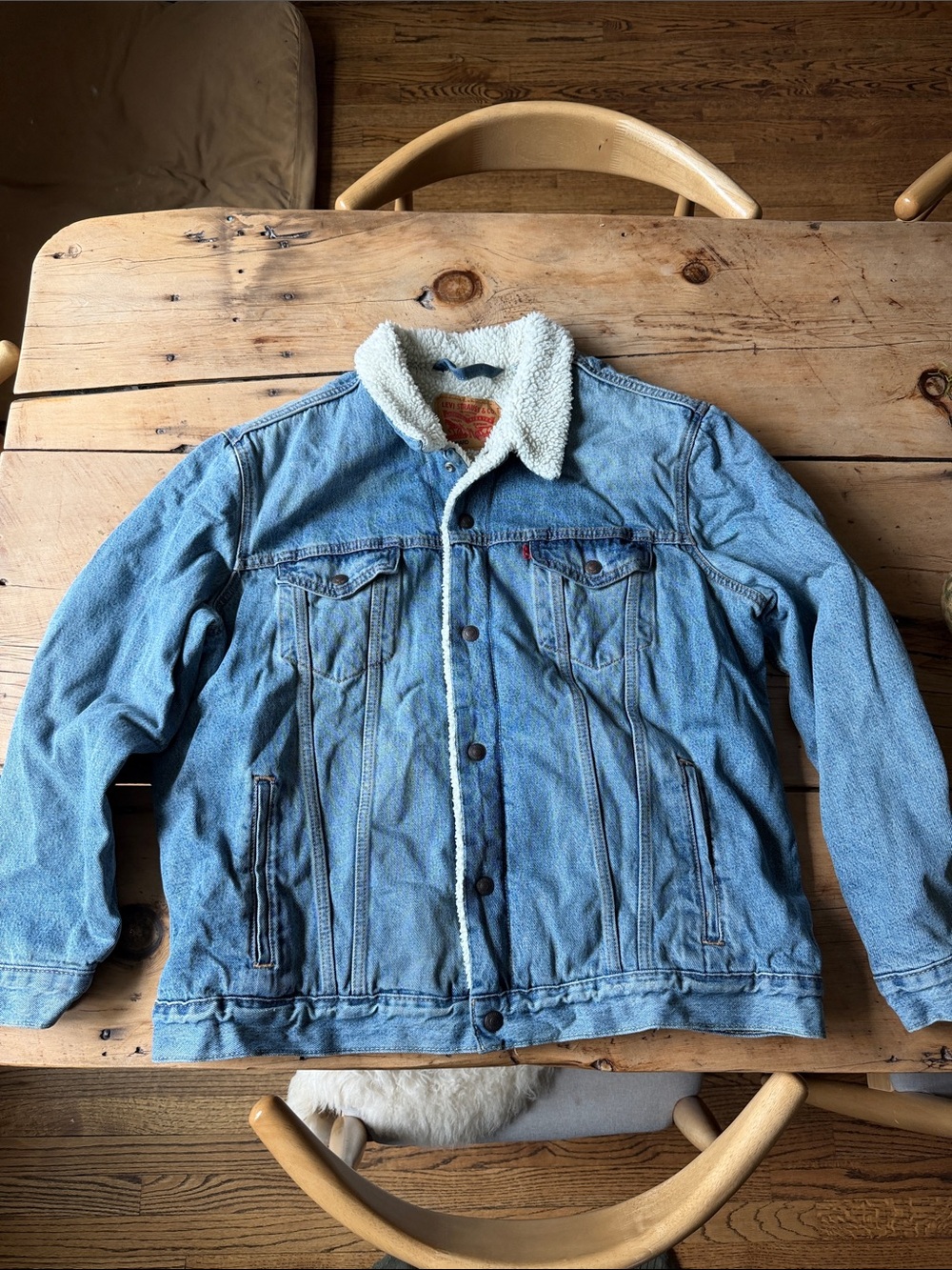 Levi's Light Blue Denim Sherpa-Lined Jacket XL